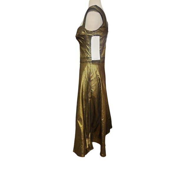 Bettie Page Queen Of Pinups Fit & Flare Midi Dress Womens 8 Burnished Gold Retro - Picture 3 of 9